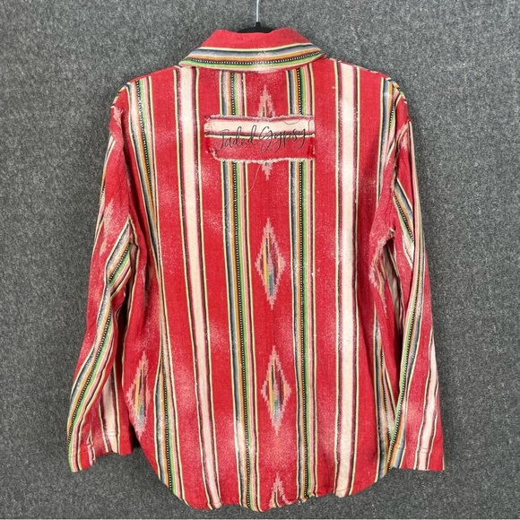 Jaded Gypsy Aztec Western Jacket Boho Southwest Serape Zip Shirt S/M Sunset Vibe - Picture 5 of 15